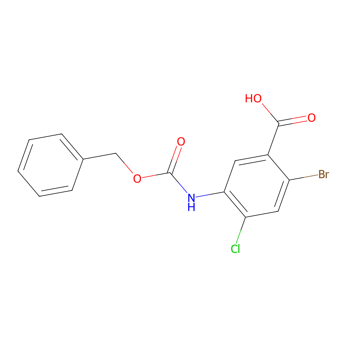 5-{[(Benzyloxy)carbonyl]amino}-2-bromo-4-chlorobenzoic acid molecular structure, CAS 2803834-77-5