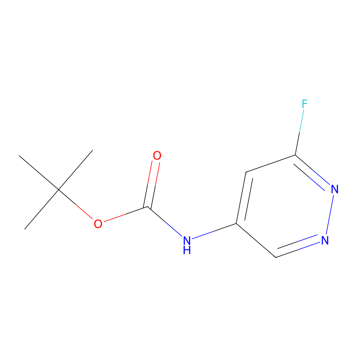 tert-butyl N-(6-fluoropyridazin-4-yl)carbamate molecular structure, CAS 2803834-89-9