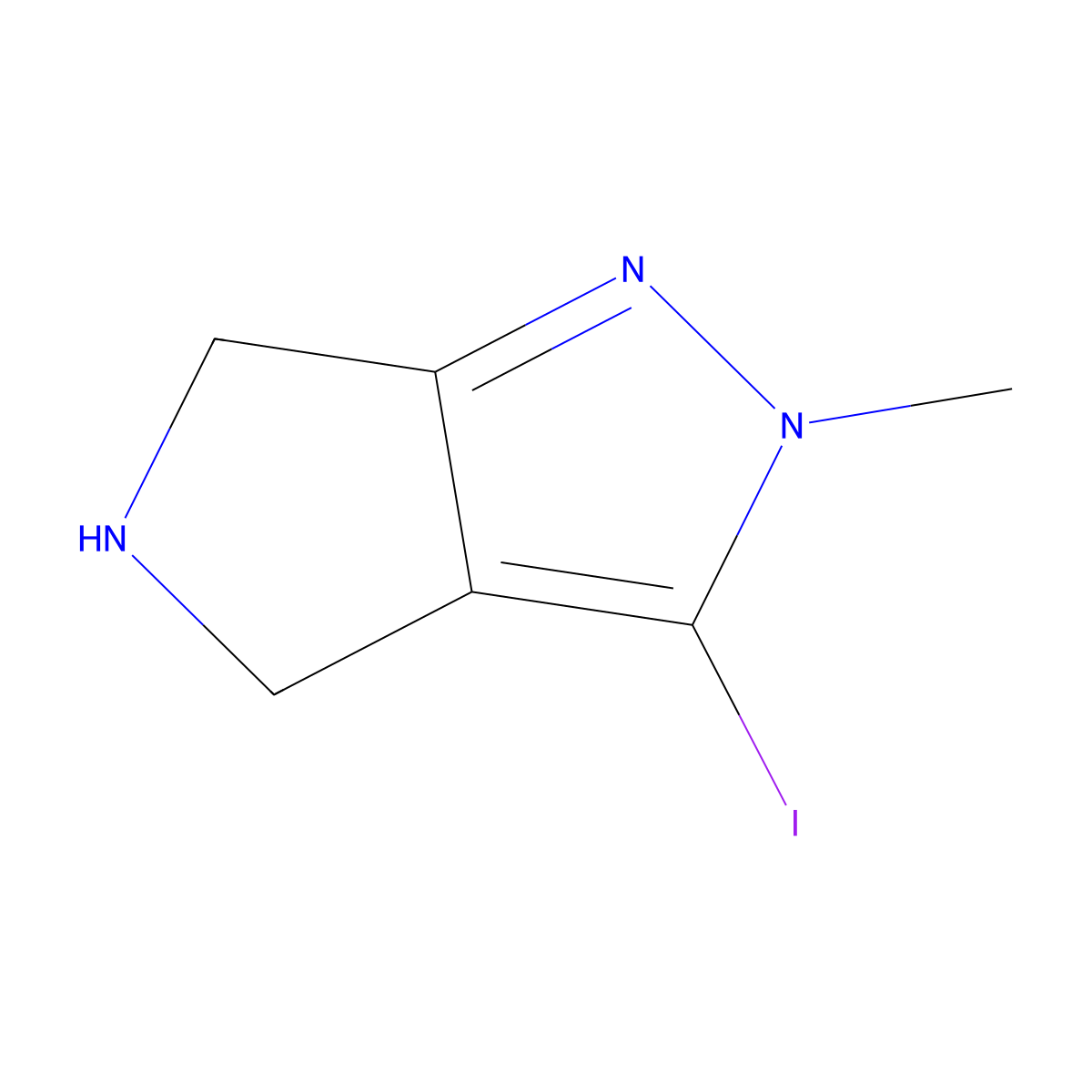 3-iodo-2-methyl-2H,4H,5H,6H-pyrrolo[3,4-c]pyrazole molecular structure, CAS 2803835-14-3