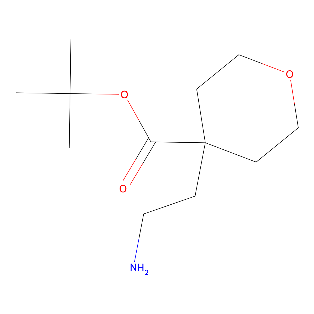 Tert-butyl 4-(2-aminoethyl)oxane-4-carboxylate molecular structure, CAS 2803835-19-8