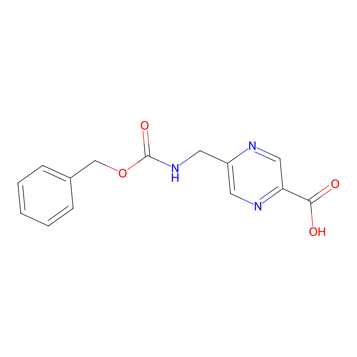 5-({[(Benzyloxy)carbonyl]amino}methyl)pyrazine-2-carboxylic acid molecular structure, CAS 2803835-21-2