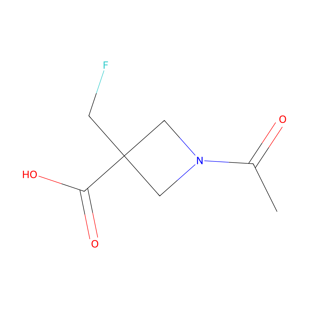 1-Acetyl-3-(fluoromethyl)azetidine-3-carboxylic acid molecular structure, CAS 2803835-34-7