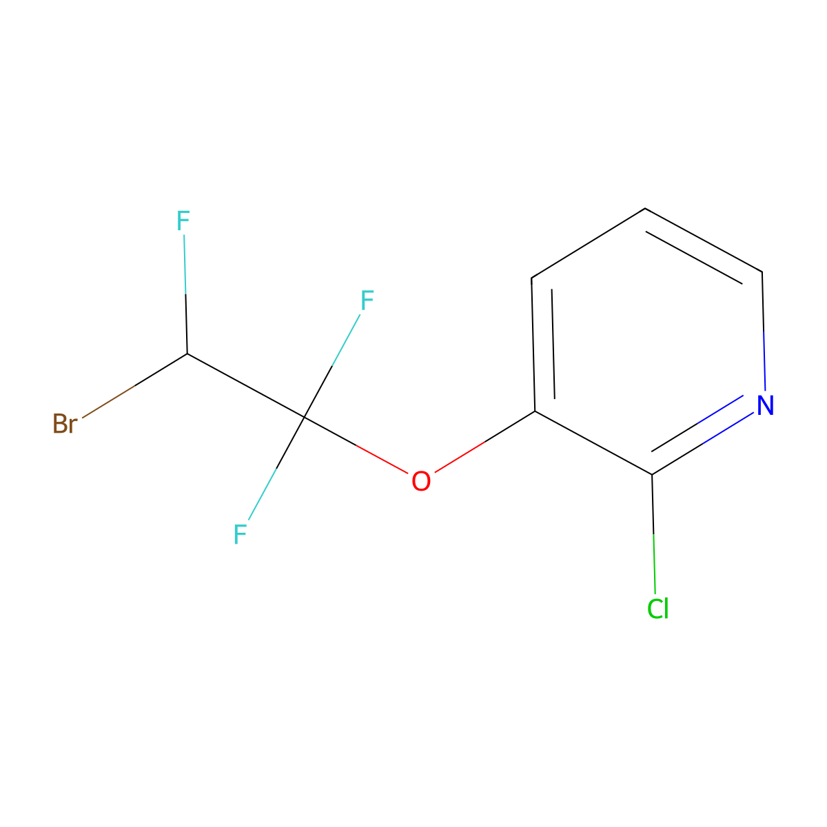 3-(2-Bromo-1,1,2-trifluoroethoxy)-2-chloropyridine molecular structure, CAS 2803835-37-0
