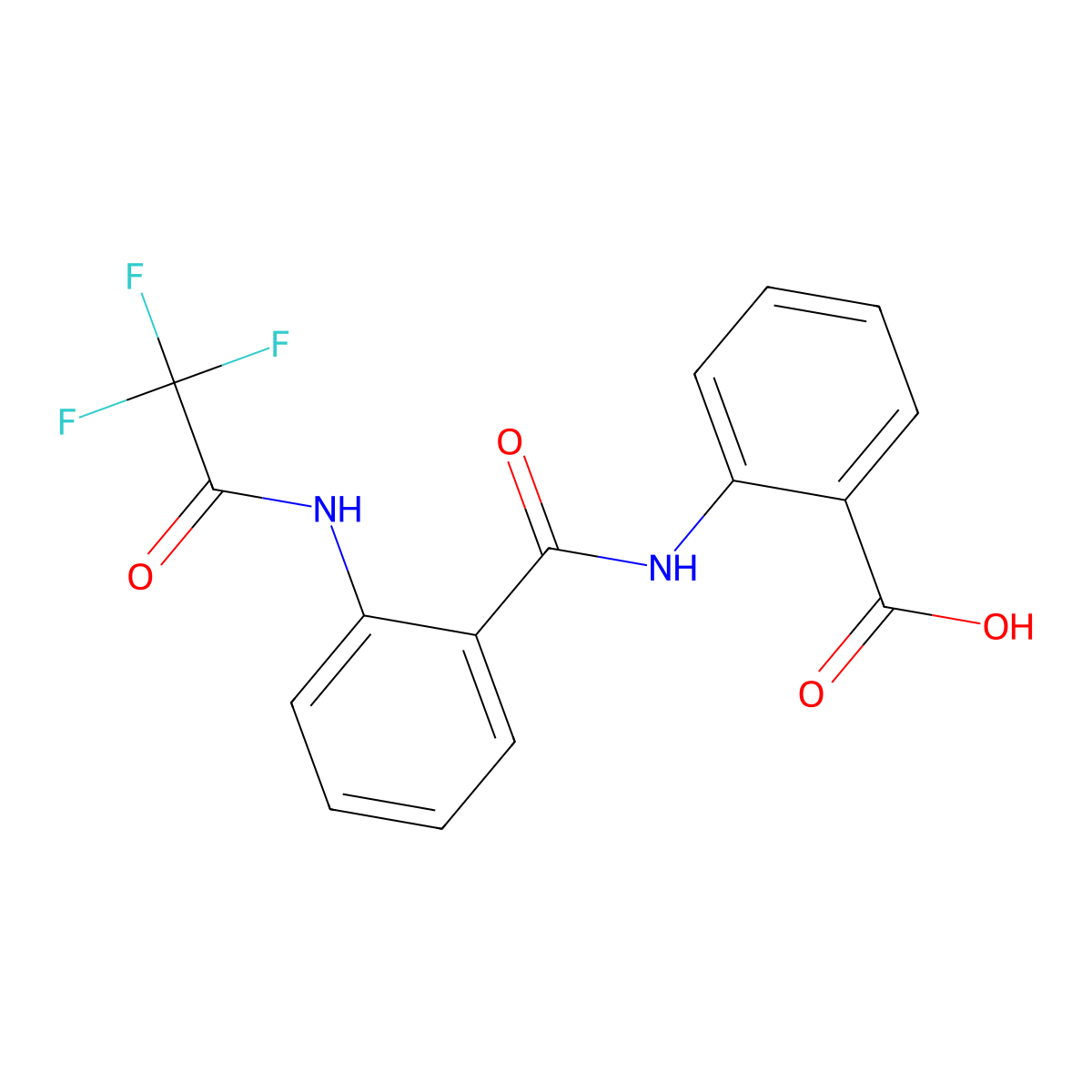 2-[2-(2,2,2-Trifluoroacetamido)benzamido]benzoic acid molecular structure, CAS 2803845-81-8