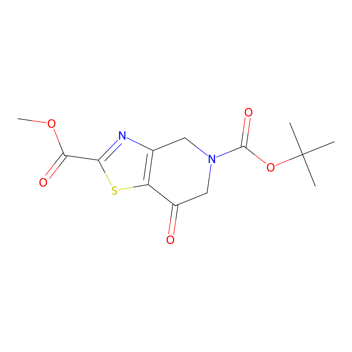 5-tert-butyl 2-methyl 7-oxo-4H,5H,6H,7H-[1,3]thiazolo[4,5-c]pyridine-2,5-dicarboxylate molecular structure, CAS 2803845-83-0
