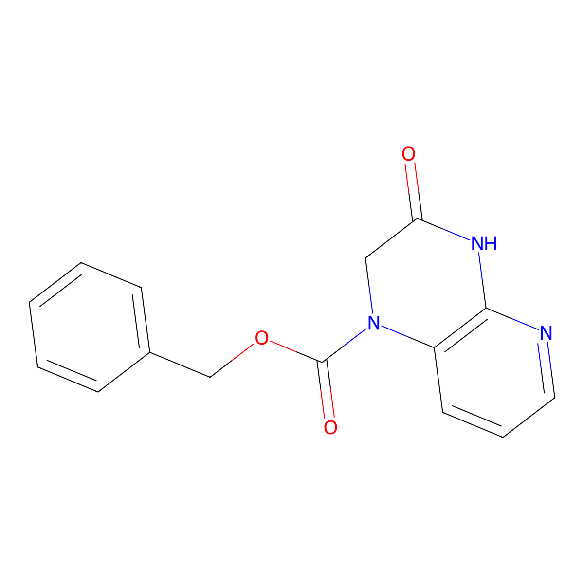 benzyl 3-oxo-1H,2H,3H,4H-pyrido[2,3-b]pyrazine-1-carboxylate molecular structure, CAS 2803845-89-6