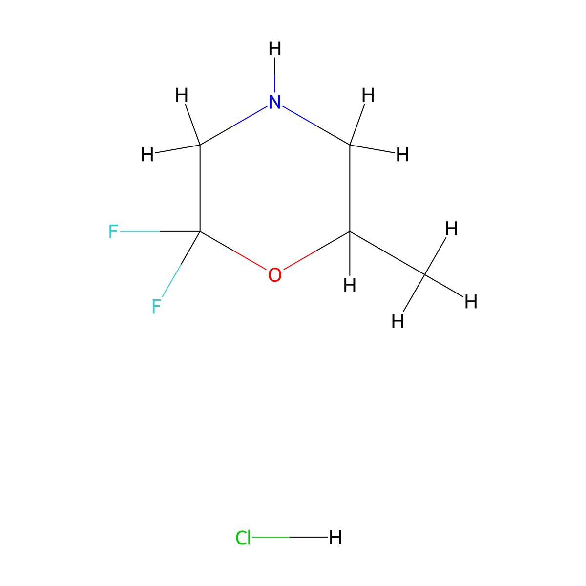 2,2-Difluoro-6-methylmorpholine hydrochloride molecular structure, CAS 2803845-99-8
