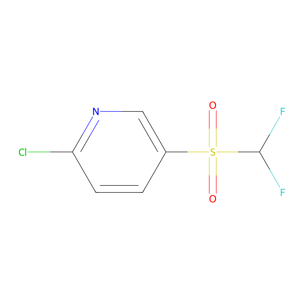 2-Chloro-5-difluoromethanesulfonylpyridine molecular structure, CAS 2803846-04-8