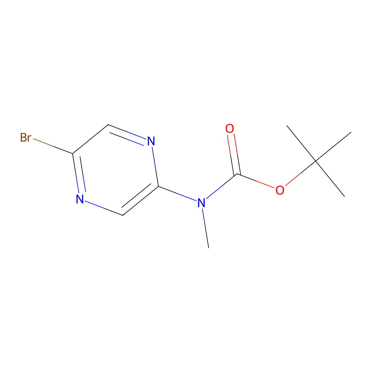 tert-butyl N-(5-bromopyrazin-2-yl)-N-methylcarbamate molecular structure, CAS 2803846-13-9