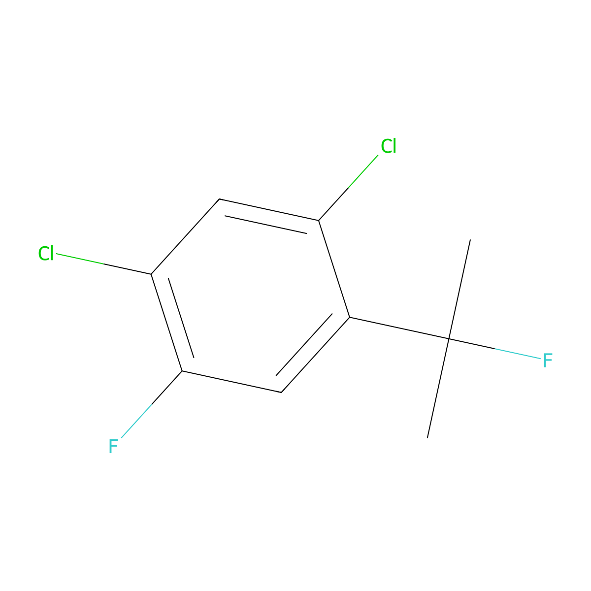 1,5-Dichloro-2-fluoro-4-(2-fluoropropan-2-yl)benzene molecular structure, CAS 2803846-25-3
