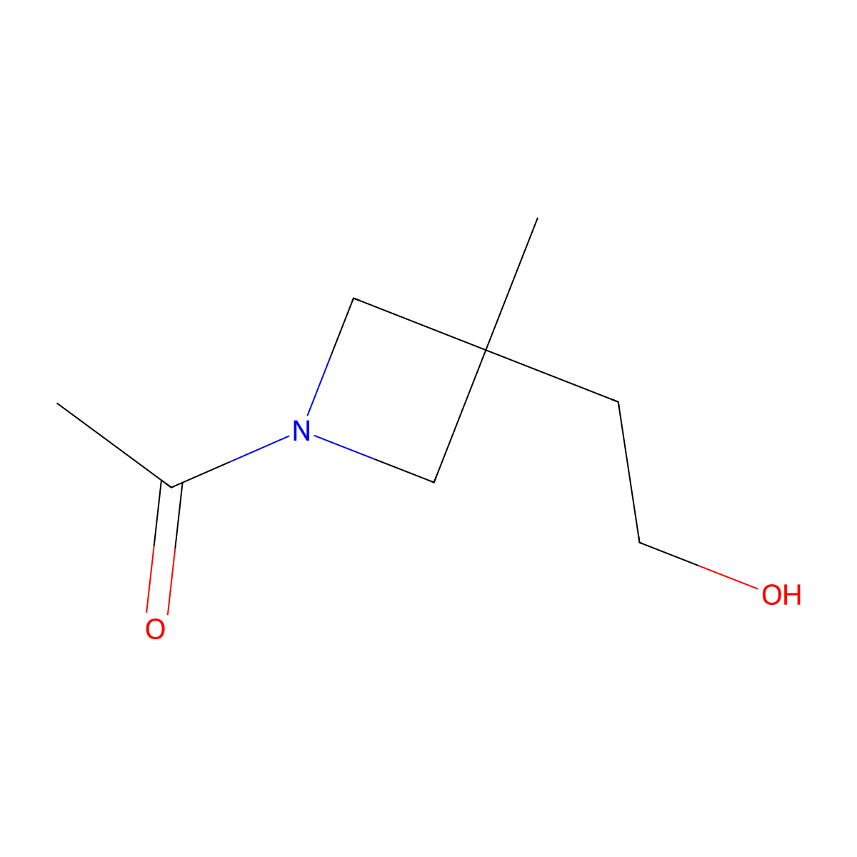 1-[3-(2-Hydroxyethyl)-3-methylazetidin-1-yl]ethan-1-one molecular structure, CAS 2803846-26-4