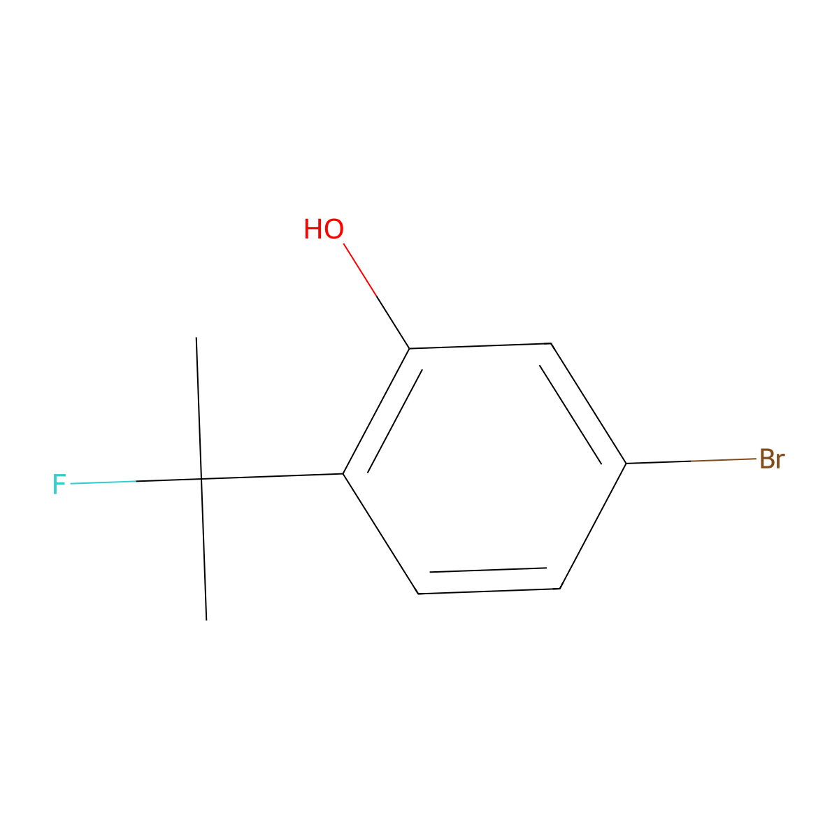 5-Bromo-2-(2-fluoropropan-2-yl)phenol molecular structure, CAS 2803846-39-9