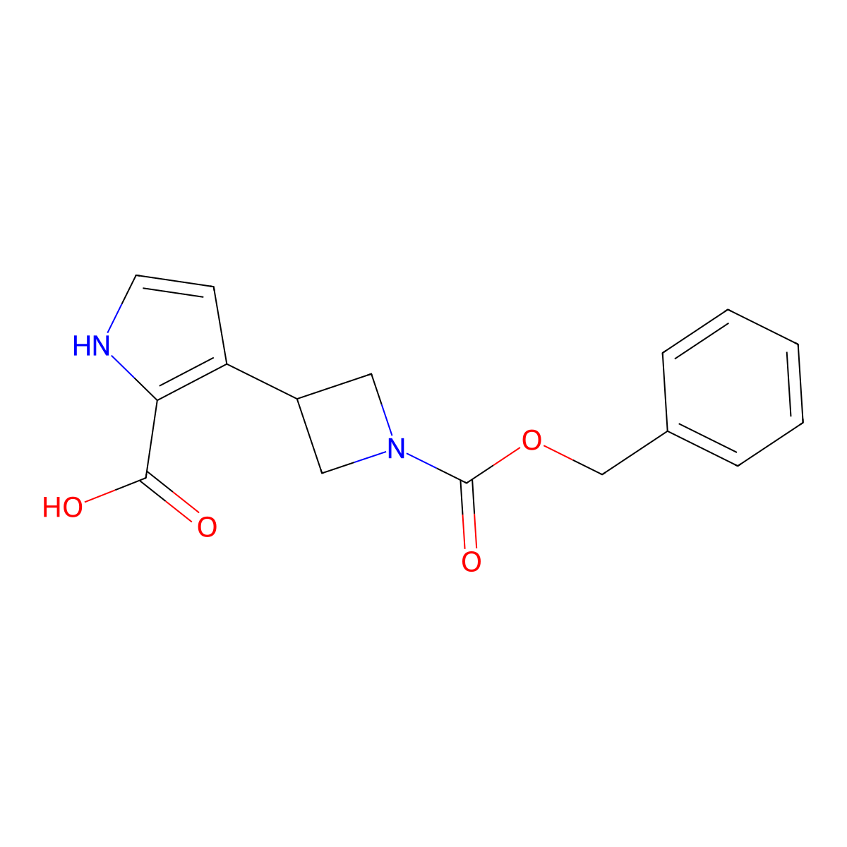 3-{1-[(benzyloxy)carbonyl]azetidin-3-yl}-1H-pyrrole-2-carboxylic acid molecular structure, CAS 2803846-50-4