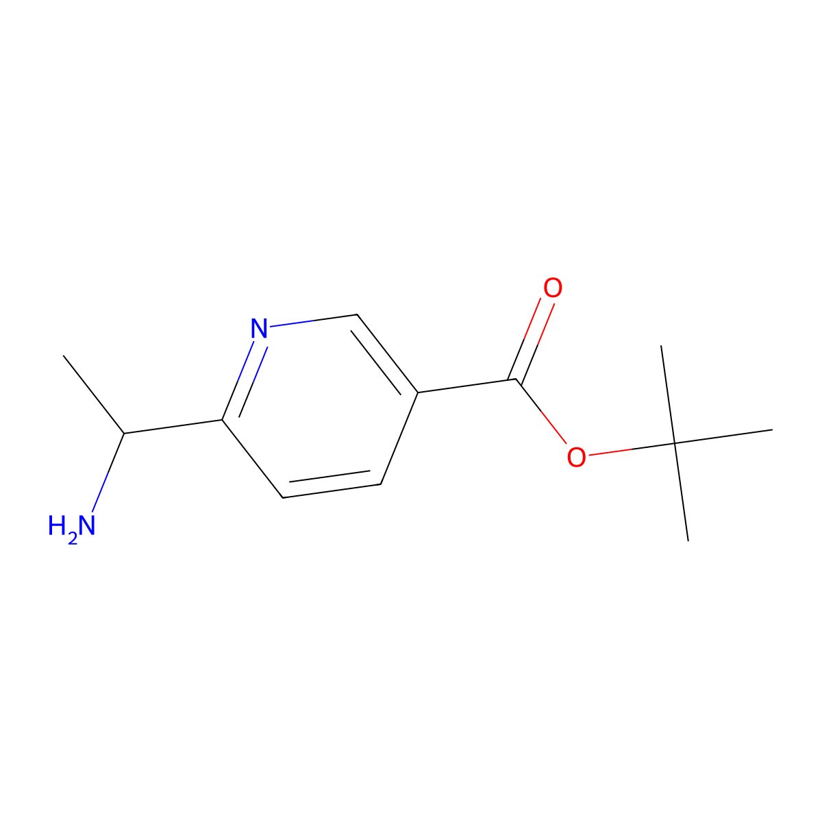 Tert-butyl 6-(1-aminoethyl)pyridine-3-carboxylate molecular structure, CAS 2803846-55-9