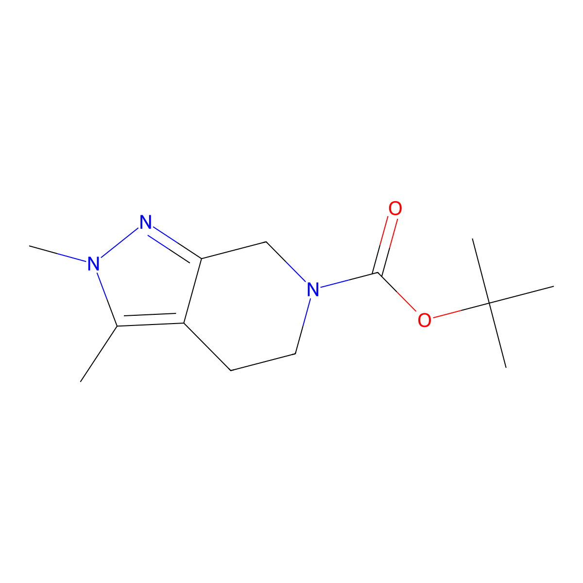 tert-butyl 2,3-dimethyl-2H,4H,5H,6H,7H-pyrazolo[3,4-c]pyridine-6-carboxylate molecular structure, CAS 2803846-56-0