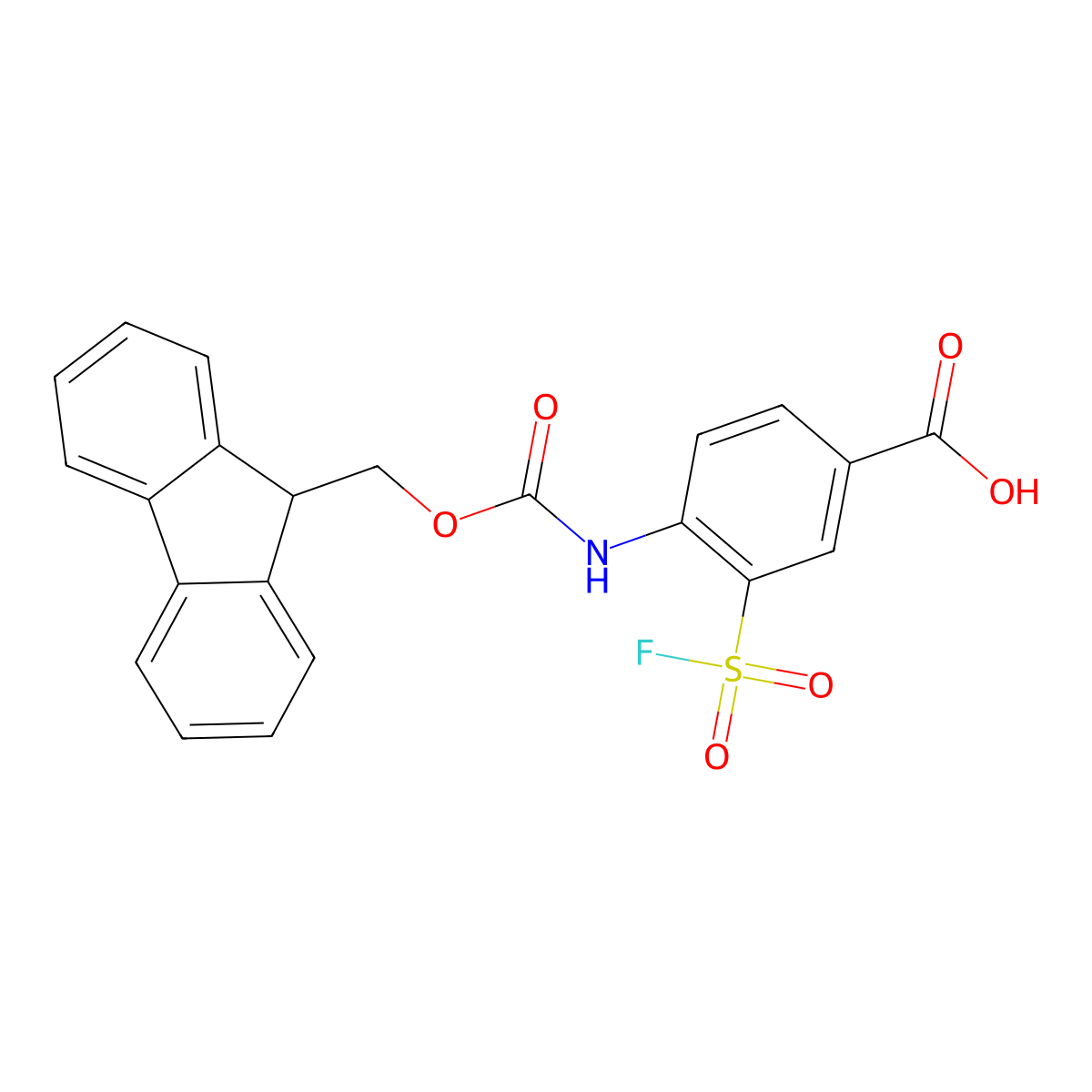 4-({[(9H-fluoren-9-yl)methoxy]carbonyl}amino)-3-(fluorosulfonyl)benzoic acid molecular structure, CAS 2803846-59-3
