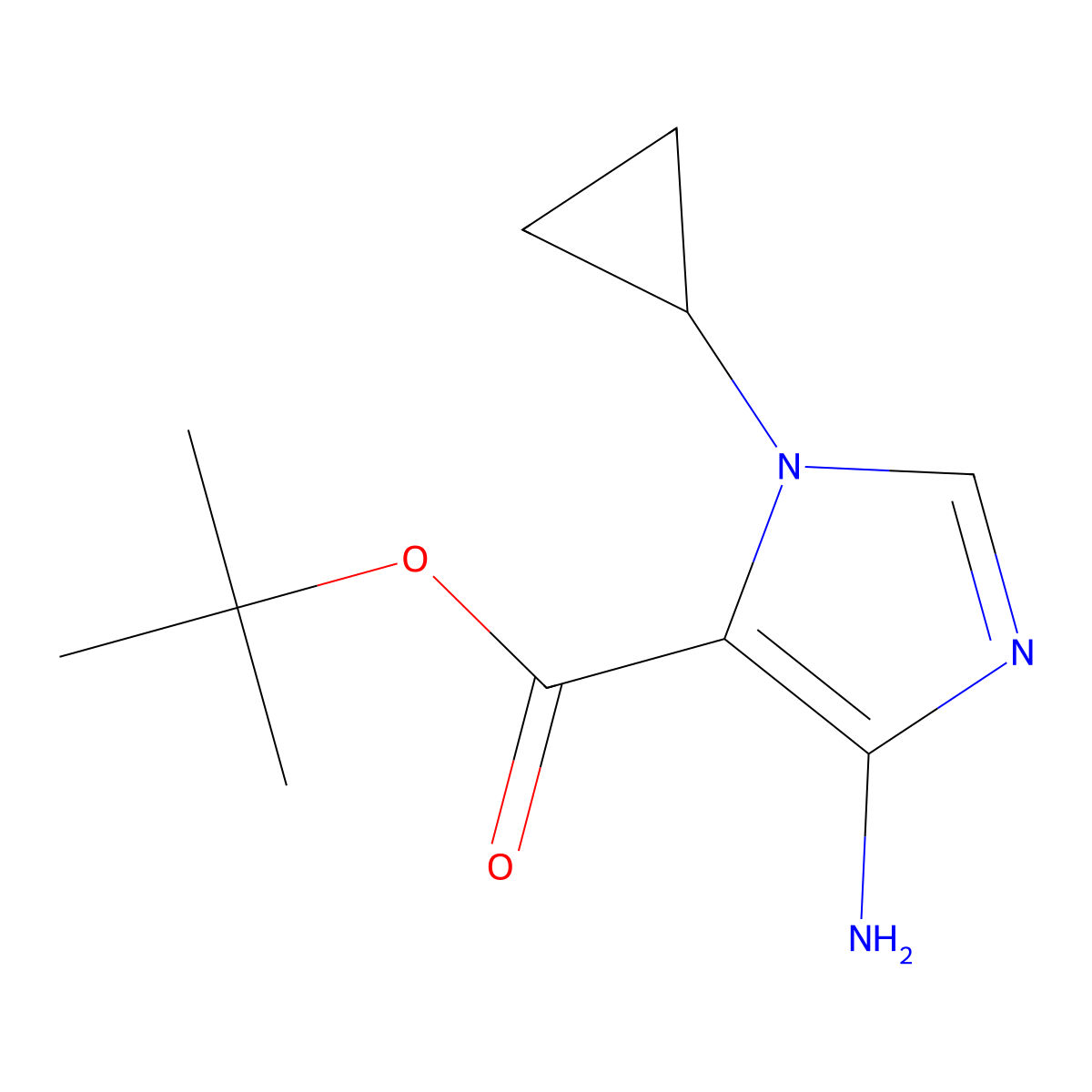 tert-butyl 4-amino-1-cyclopropyl-1H-imidazole-5-carboxylate molecular structure, CAS 2803846-74-2