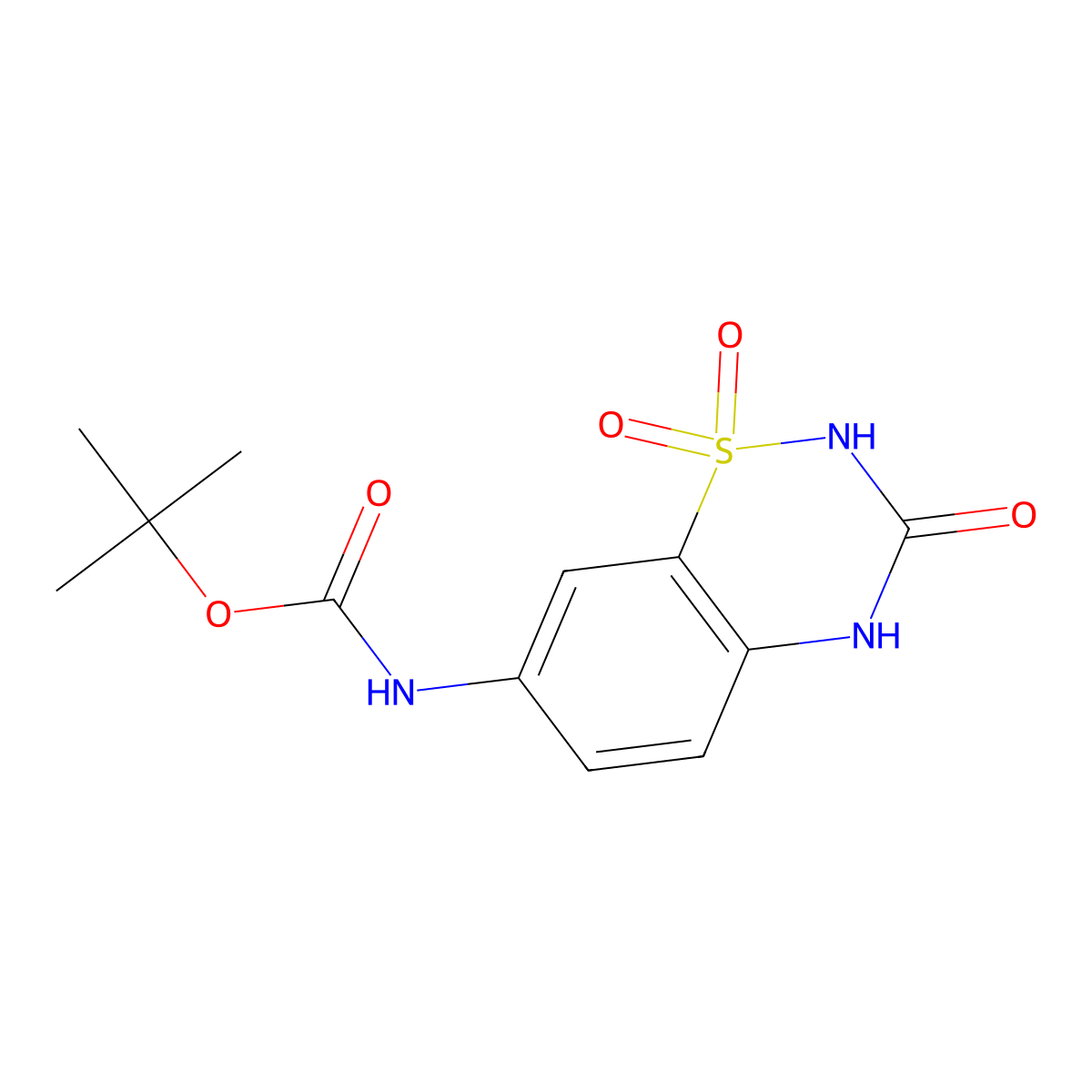 tert-butyl N-(1,1,3-trioxo-3,4-dihydro-2H-1lambda6,2,4-benzothiadiazin-7-yl)carbamate molecular structure, CAS 2803846-77-5