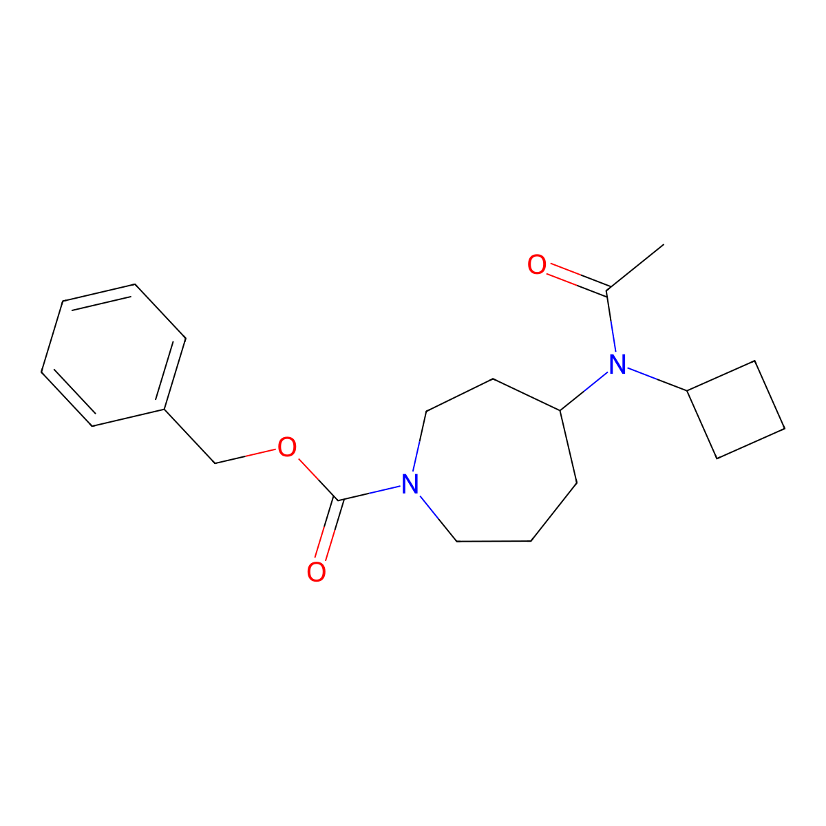 benzyl 4-(N-cyclobutylacetamido)azepane-1-carboxylate molecular structure, CAS 2803846-83-3