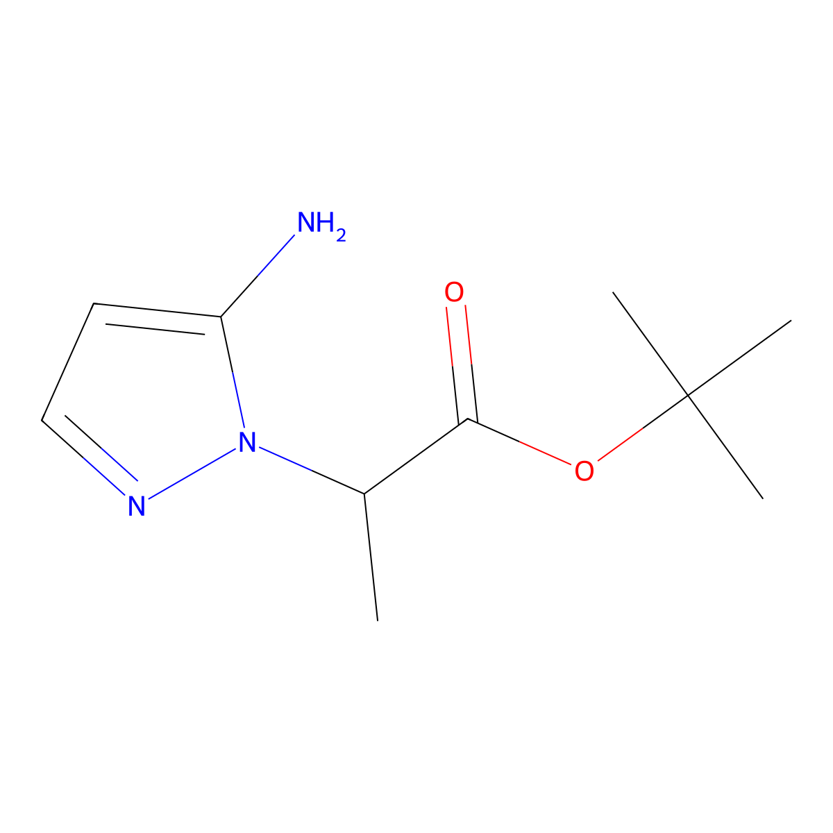 tert-butyl 2-(5-amino-1H-pyrazol-1-yl)propanoate molecular structure, CAS 2803846-96-8