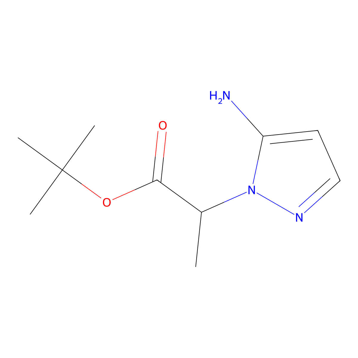 tert-butyl 2-(5-amino-1H-pyrazol-1-yl)propanoate molecular structure, CAS 2803846-96-8