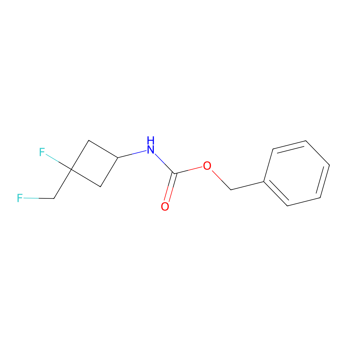 benzyl N-[3-fluoro-3-(fluoromethyl)cyclobutyl]carbamate molecular structure, CAS 2803847-01-8