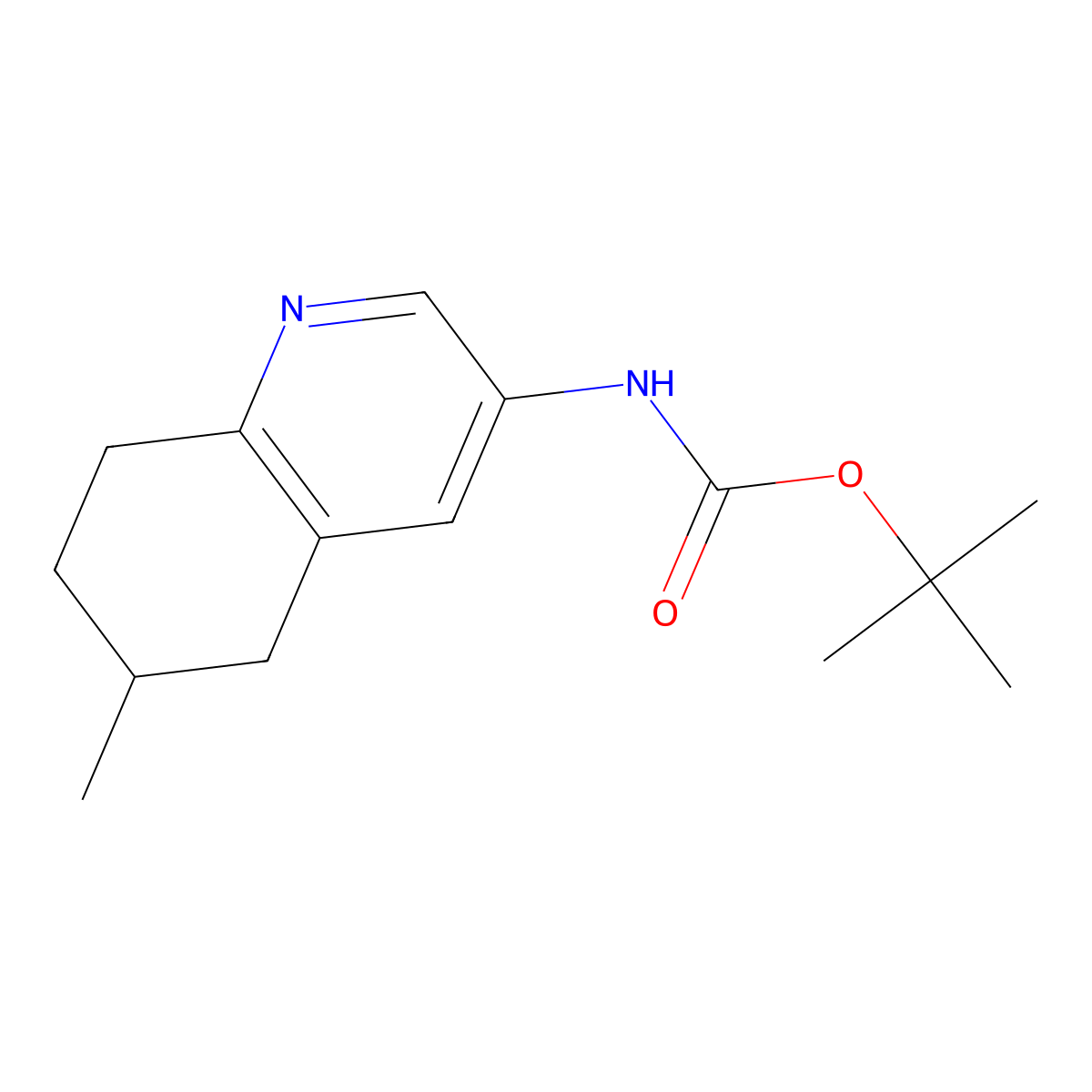 tert-butyl N-(6-methyl-5,6,7,8-tetrahydroquinolin-3-yl)carbamate molecular structure, CAS 2803847-03-0