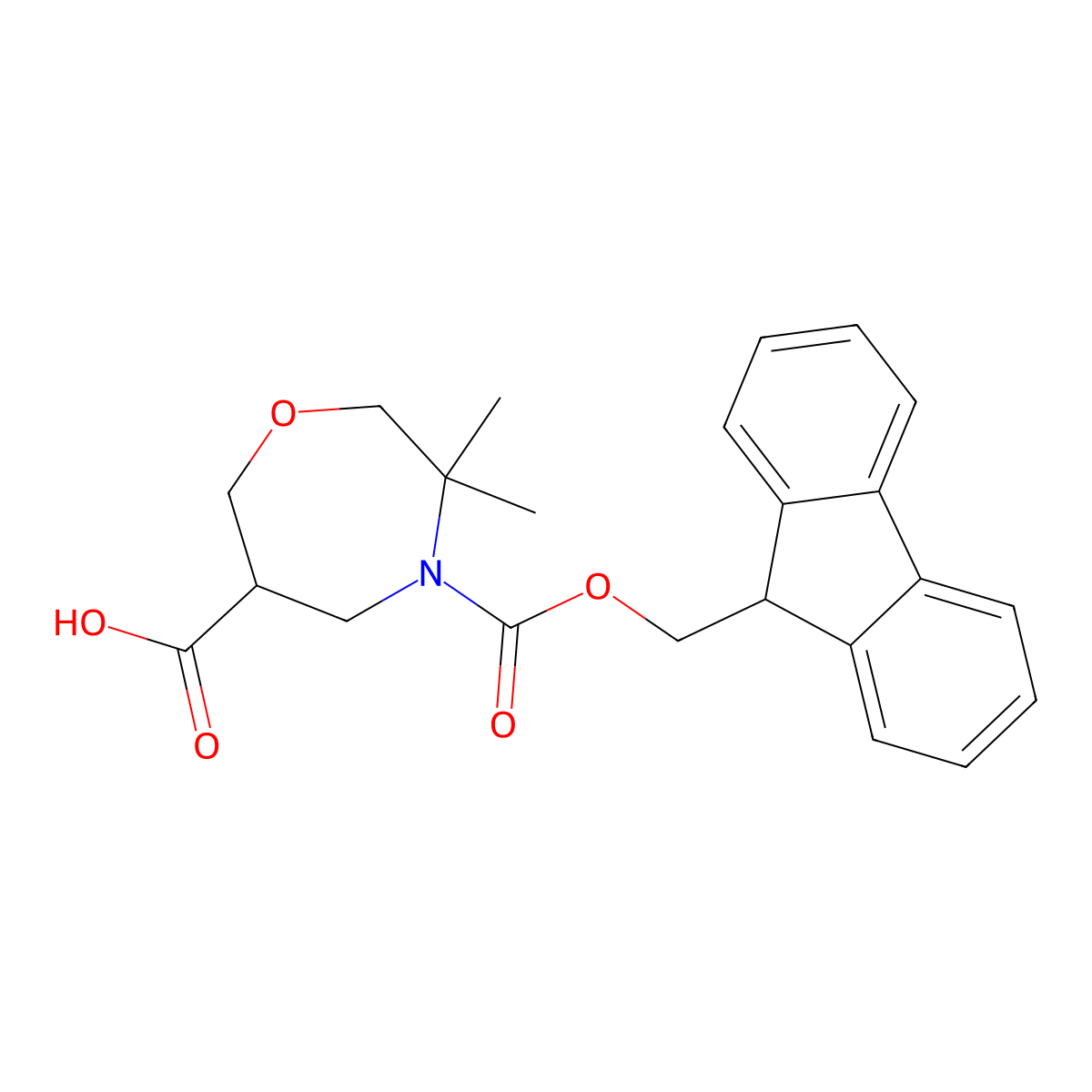 4-{[(9H-fluoren-9-yl)methoxy]carbonyl}-3,3-dimethyl-1,4-oxazepane-6-carboxylic acid molecular structure, CAS 2803847-04-1
