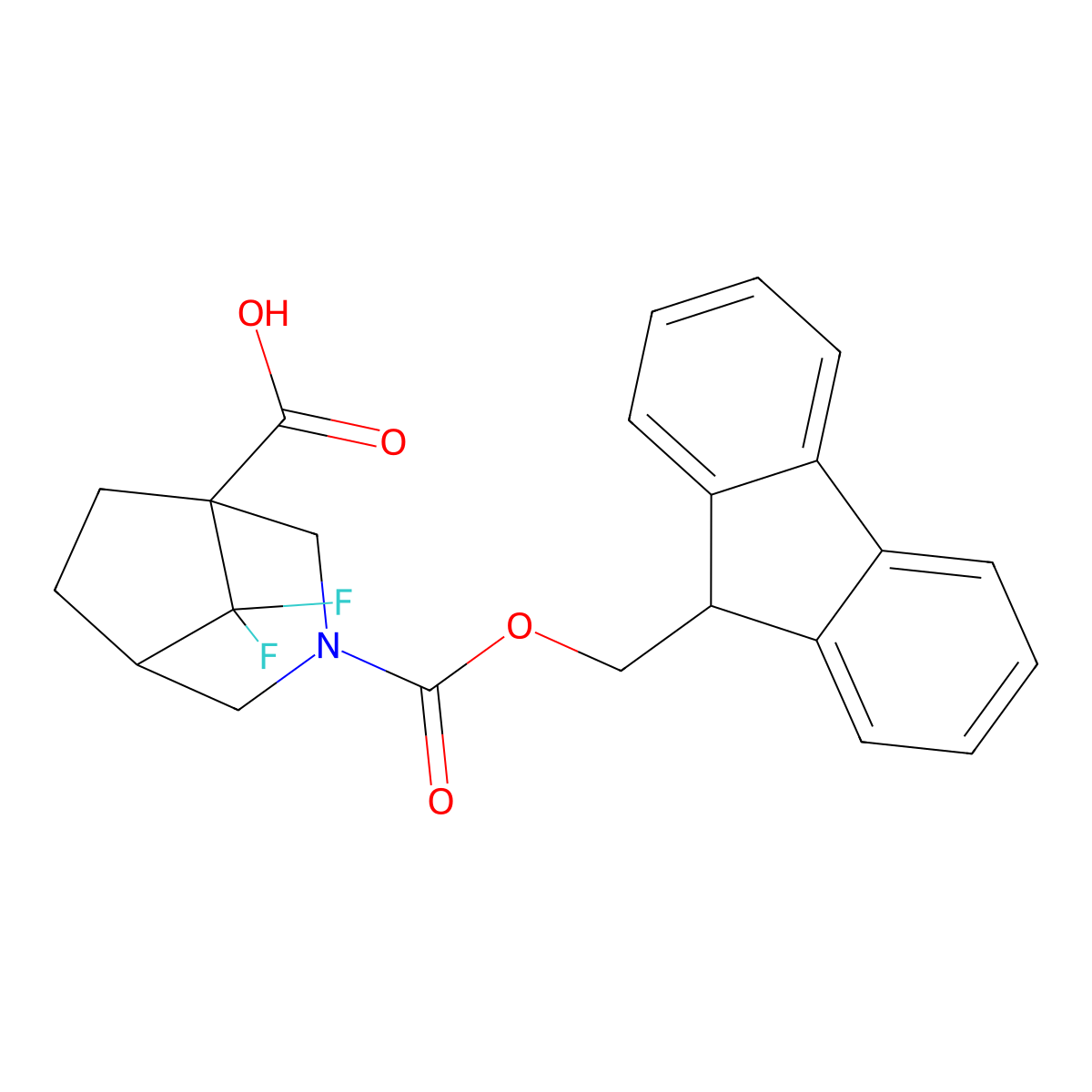 3-{[(9H-fluoren-9-yl)methoxy]carbonyl}-8,8-difluoro-3-azabicyclo[3.2.1]octane-1-carboxylicacid molecular structure, CAS 2803847-10-9
