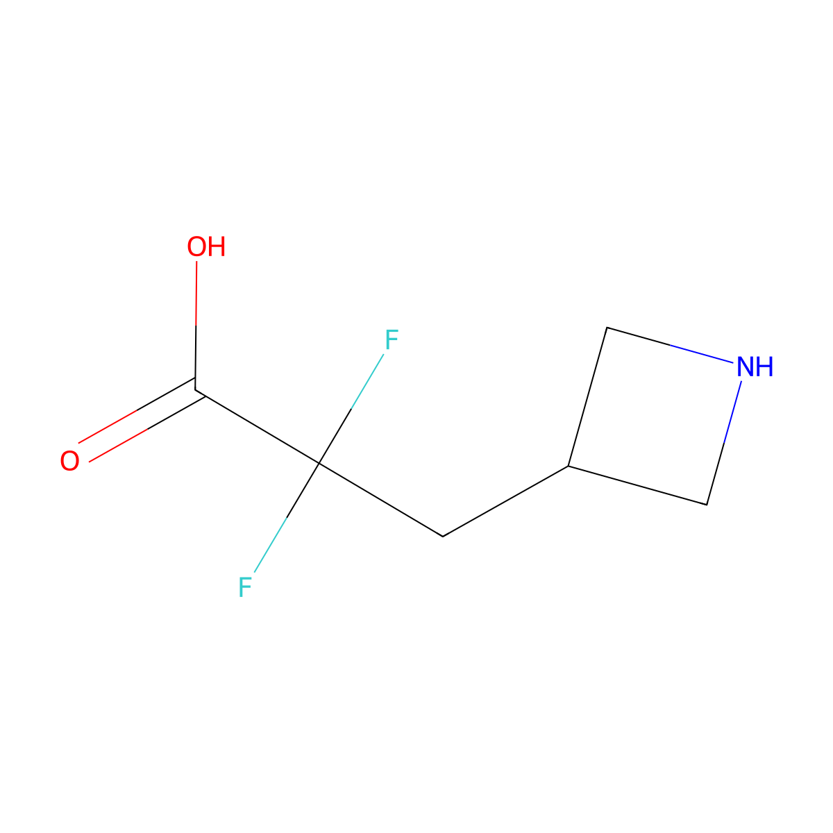 3-(Azetidin-3-yl)-2,2-difluoropropanoic acid molecular structure, CAS 2803847-13-2
