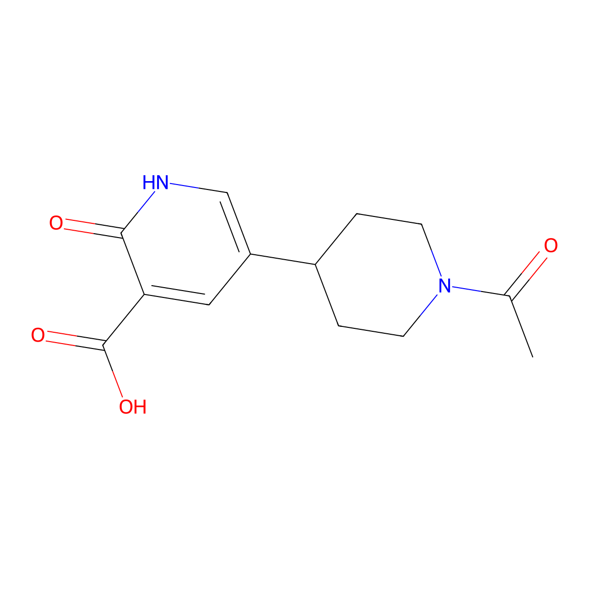 5-(1-Acetylpiperidin-4-yl)-2-oxo-1,2-dihydropyridine-3-carboxylic acid molecular structure, CAS 2803847-14-3