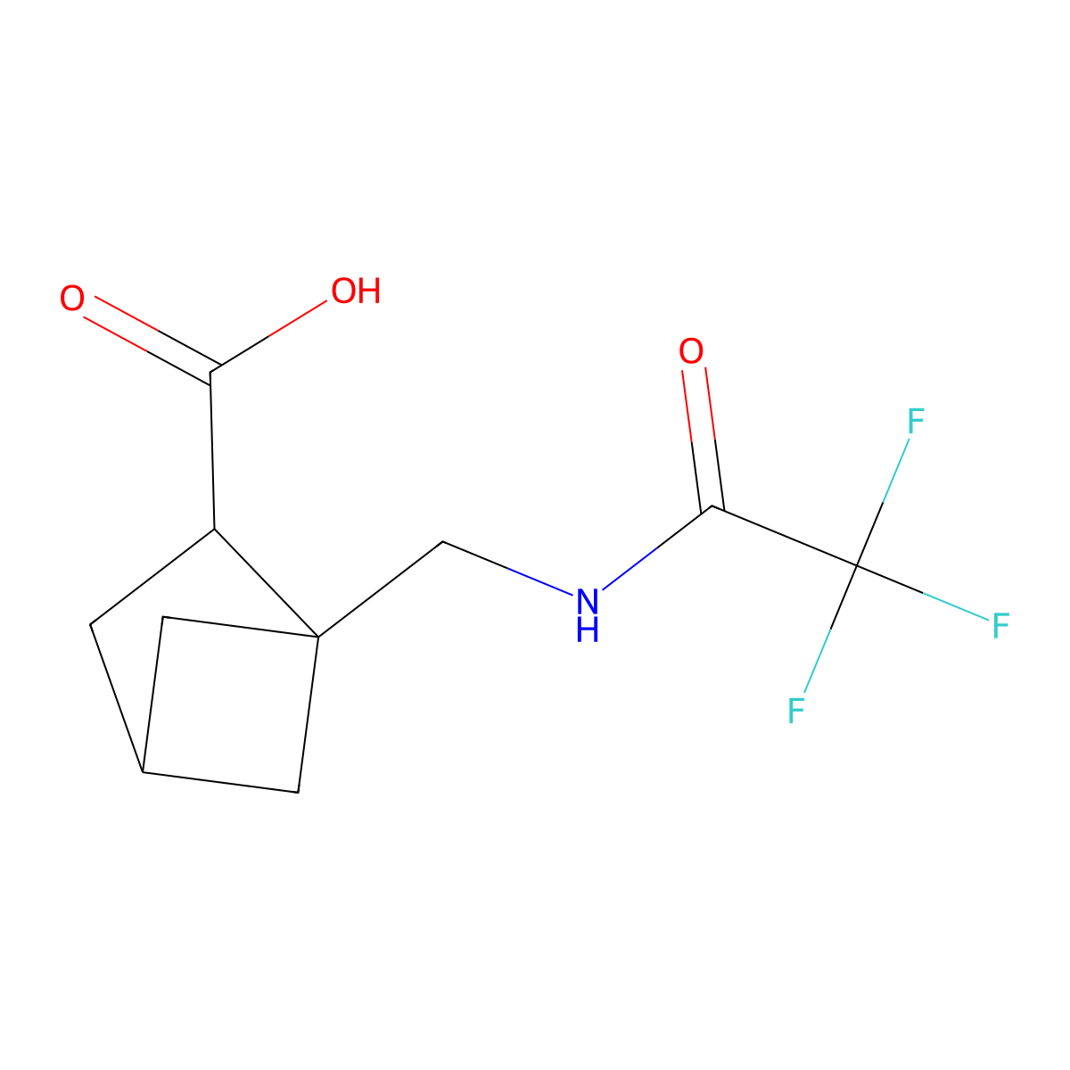 1-[(2,2,2-Trifluoroacetamido)methyl]bicyclo[2.1.1]hexane-2-carboxylic acid molecular structure, CAS 2803847-26-7