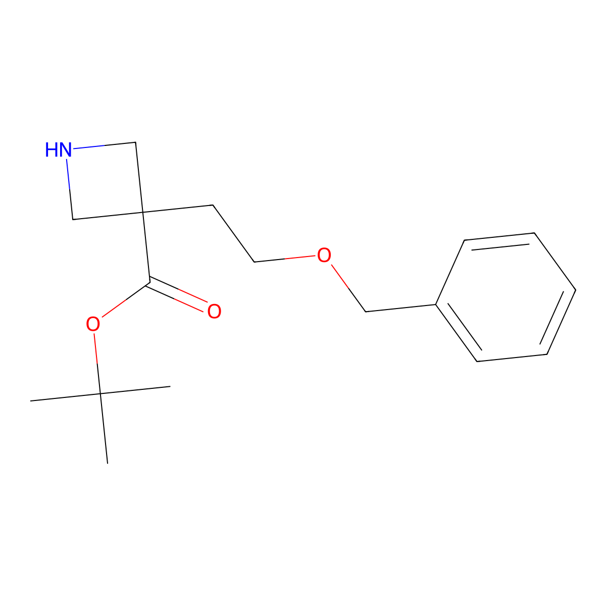 Tert-butyl 3-[2-(benzyloxy)ethyl]azetidine-3-carboxylate molecular structure, CAS 2803847-45-0