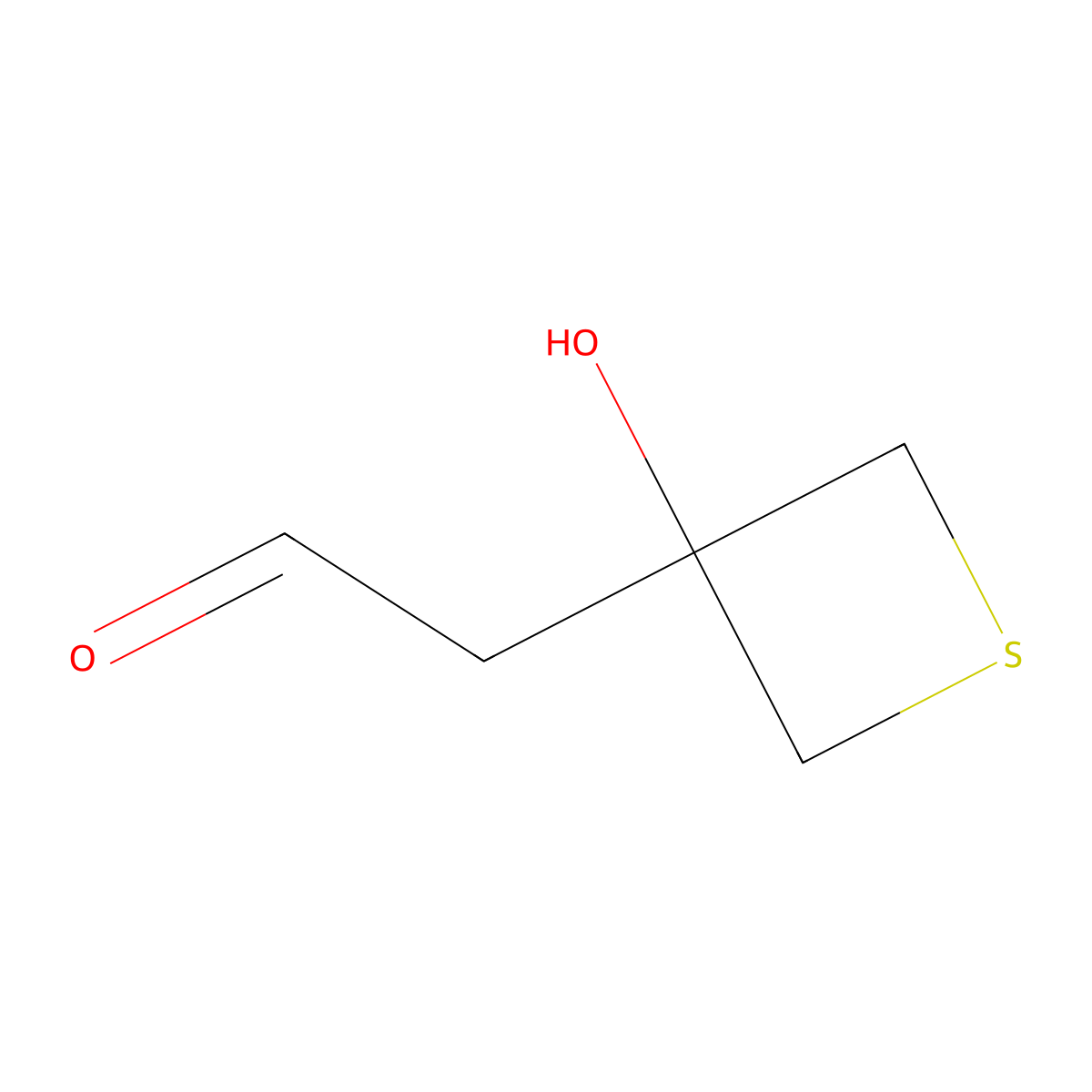 2-(3-Hydroxythietan-3-yl)acetaldehyde molecular structure, CAS 2803847-51-8
