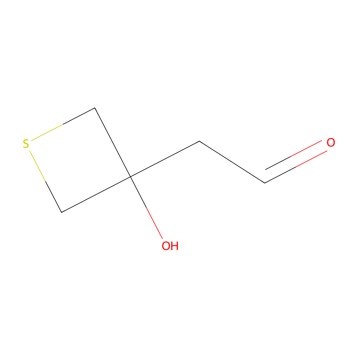 2-(3-Hydroxythietan-3-yl)acetaldehyde molecular structure, CAS 2803847-51-8