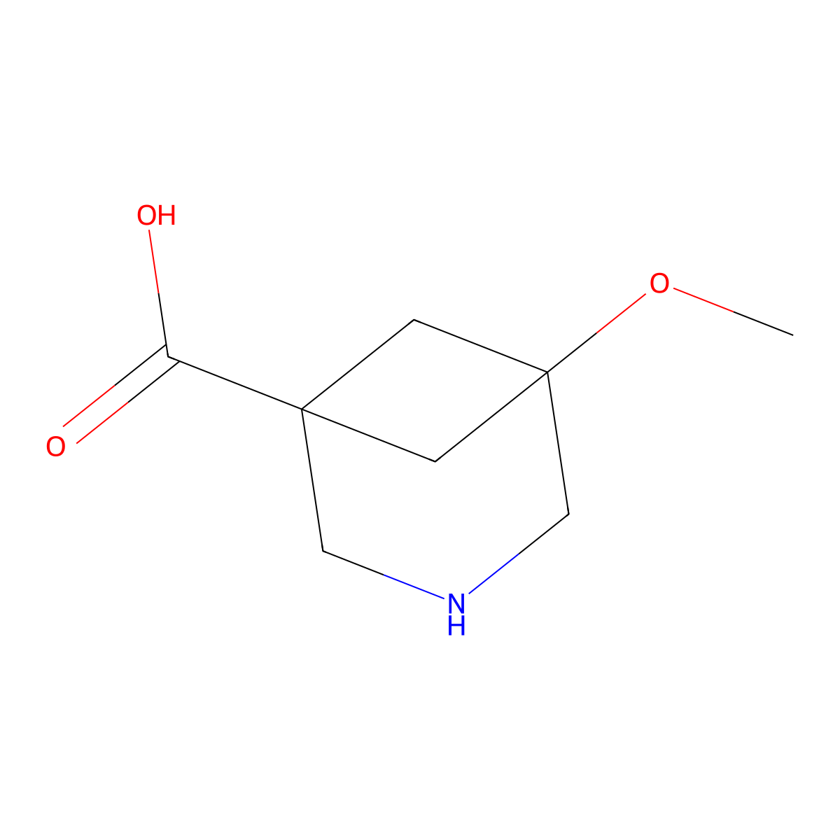 5-Methoxy-3-azabicyclo[3.1.1]heptane-1-carboxylic acid molecular structure, CAS 2803847-54-1