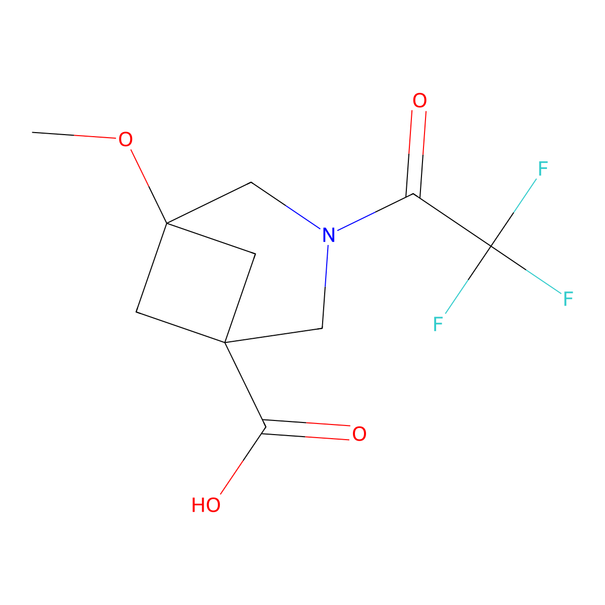 5-Methoxy-3-(2,2,2-trifluoroacetyl)-3-azabicyclo[3.1.1]heptane-1-carboxylic acid molecular structure, CAS 2803847-60-9