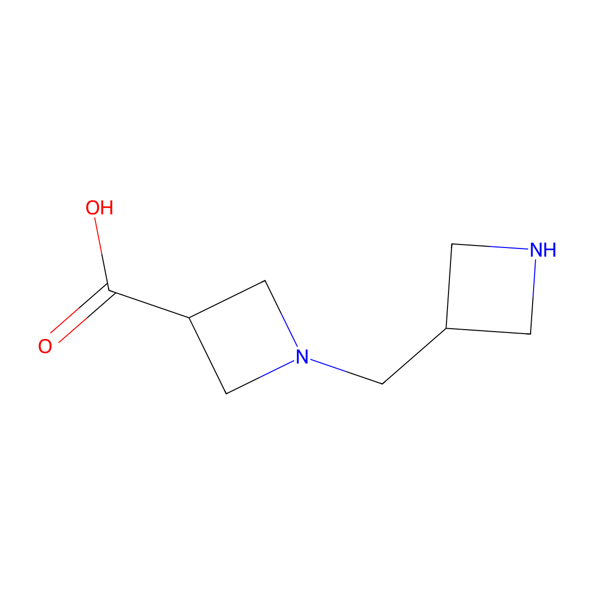 1-[(Azetidin-3-yl)methyl]azetidine-3-carboxylic acid molecular structure, CAS 2803847-61-0