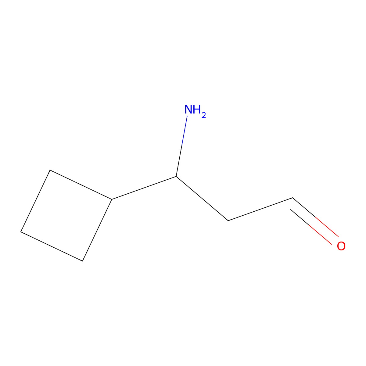 3-Amino-3-cyclobutylpropanal molecular structure, CAS 2803847-63-2