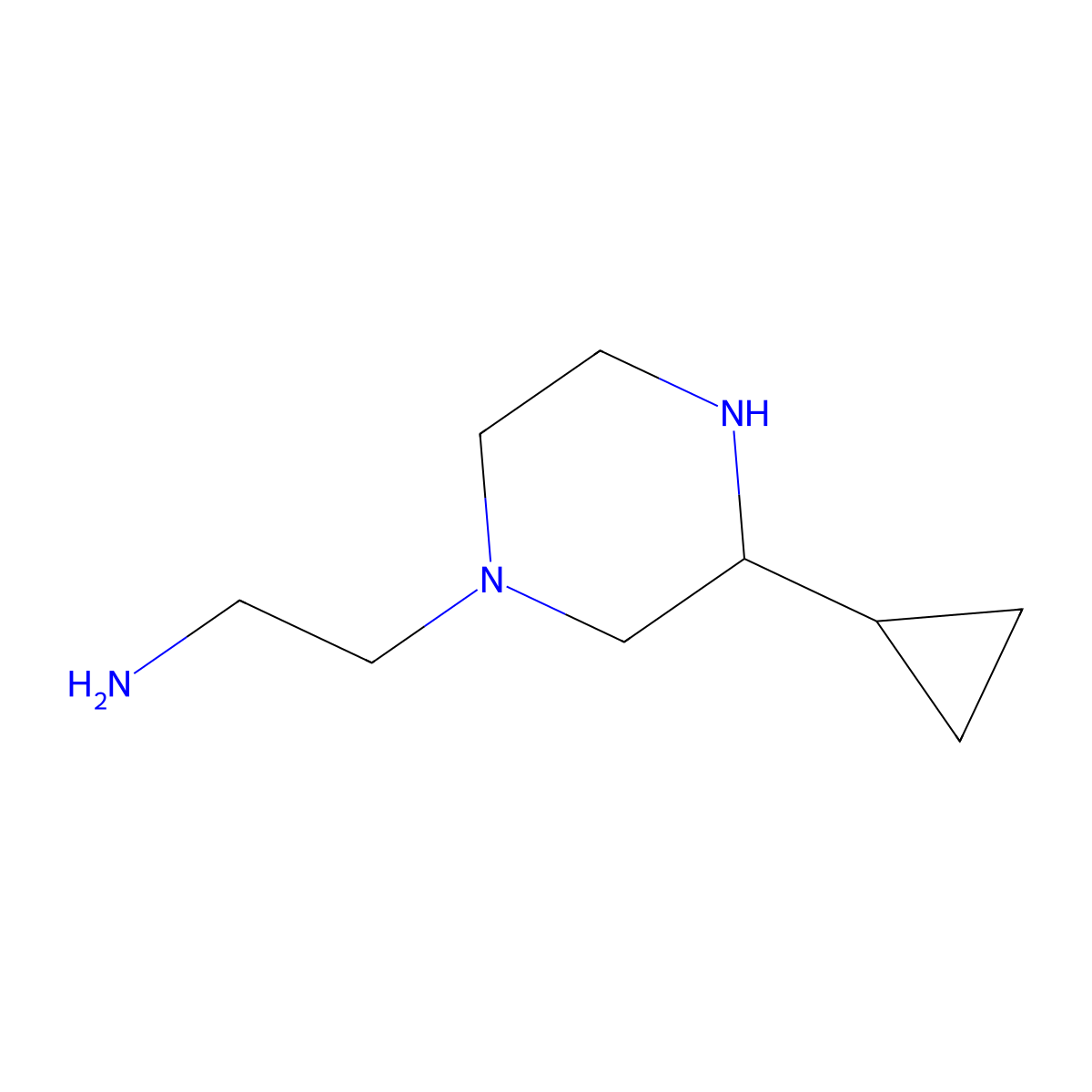 2-(3-Cyclopropylpiperazin-1-yl)ethan-1-amine molecular structure, CAS 2803847-66-5