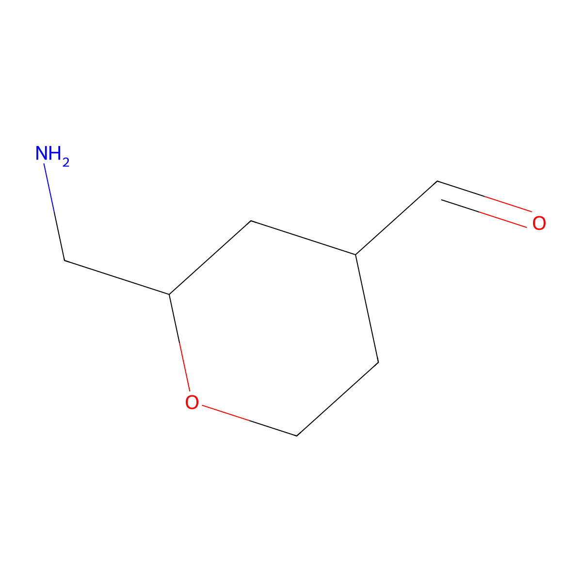 2-(Aminomethyl)oxane-4-carbaldehyde molecular structure, CAS 2803847-78-9