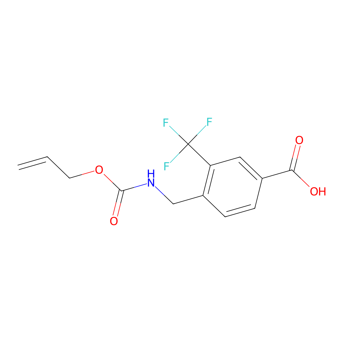 4-({[(Prop-2-en-1-yloxy)carbonyl]amino}methyl)-3-(trifluoromethyl)benzoic acid molecular structure, CAS 2803851-23-0