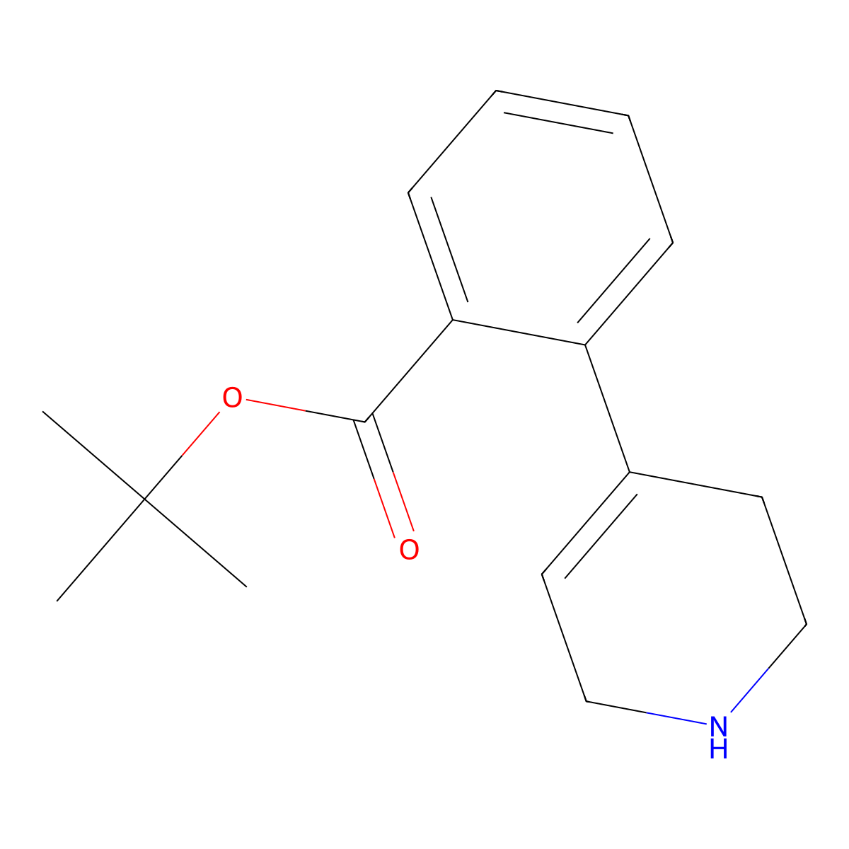 Tert-butyl 2-(1,2,3,6-tetrahydropyridin-4-yl)benzoate molecular structure, CAS 2803851-34-3