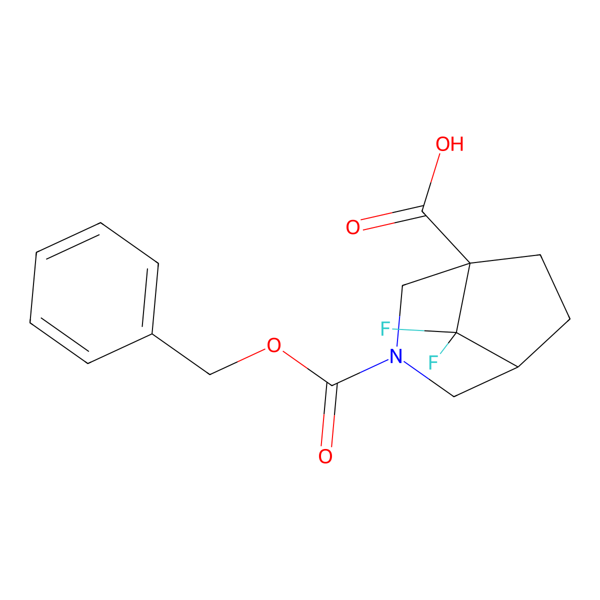 3-[(Benzyloxy)carbonyl]-8,8-difluoro-3-azabicyclo[3.2.1]octane-1-carboxylic acid molecular structure, CAS 2803851-37-6