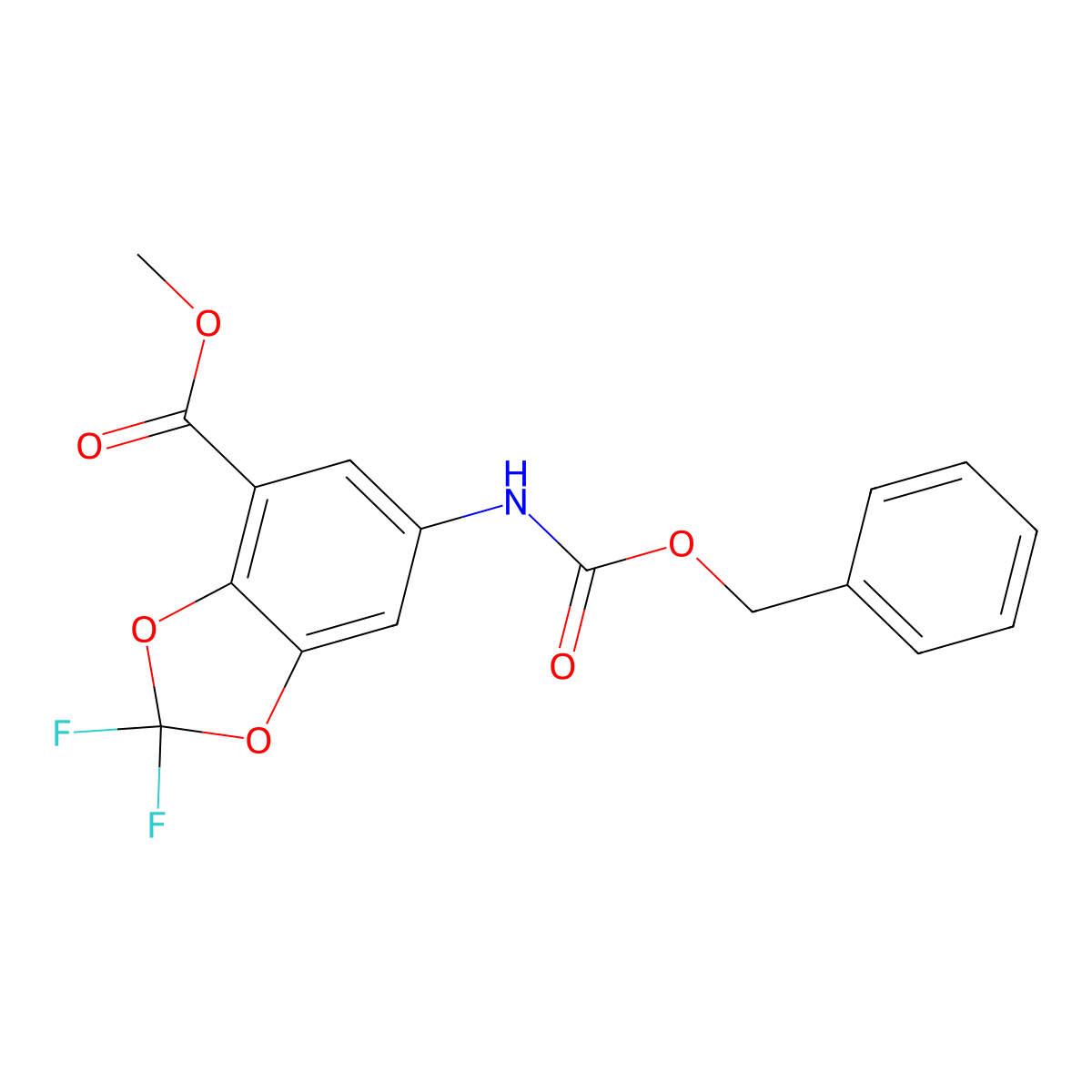 Methyl 6-{[(benzyloxy)carbonyl]amino}-2,2-difluoro-1,3-dioxaindane-4-carboxylate molecular structure, CAS 2803851-51-4