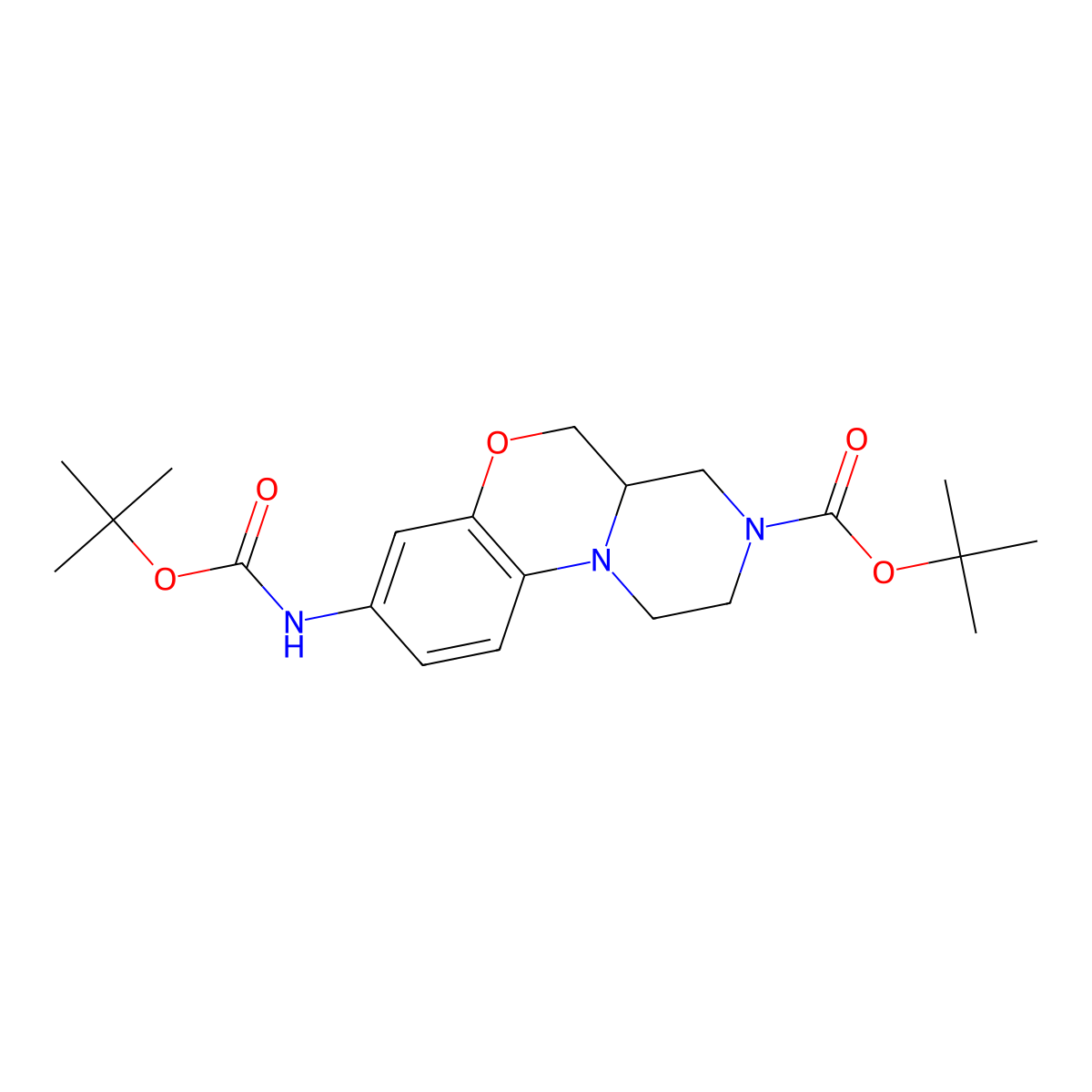 Tert-butyl 5-{[(tert-butoxy)carbonyl]amino}-8-oxa-1,12-diazatricyclo[8.4.0.0,2,7]tetradeca-2,4,6-triene-12-carboxylate molecular structure, CAS 2803851-58-1