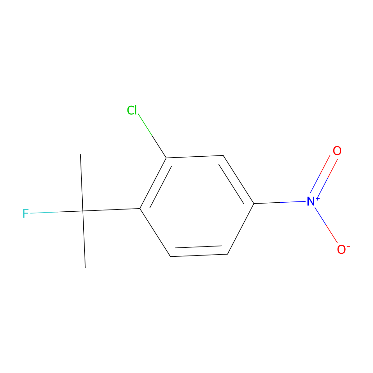 2-Chloro-1-(2-fluoropropan-2-yl)-4-nitrobenzene molecular structure, CAS 2803851-61-6