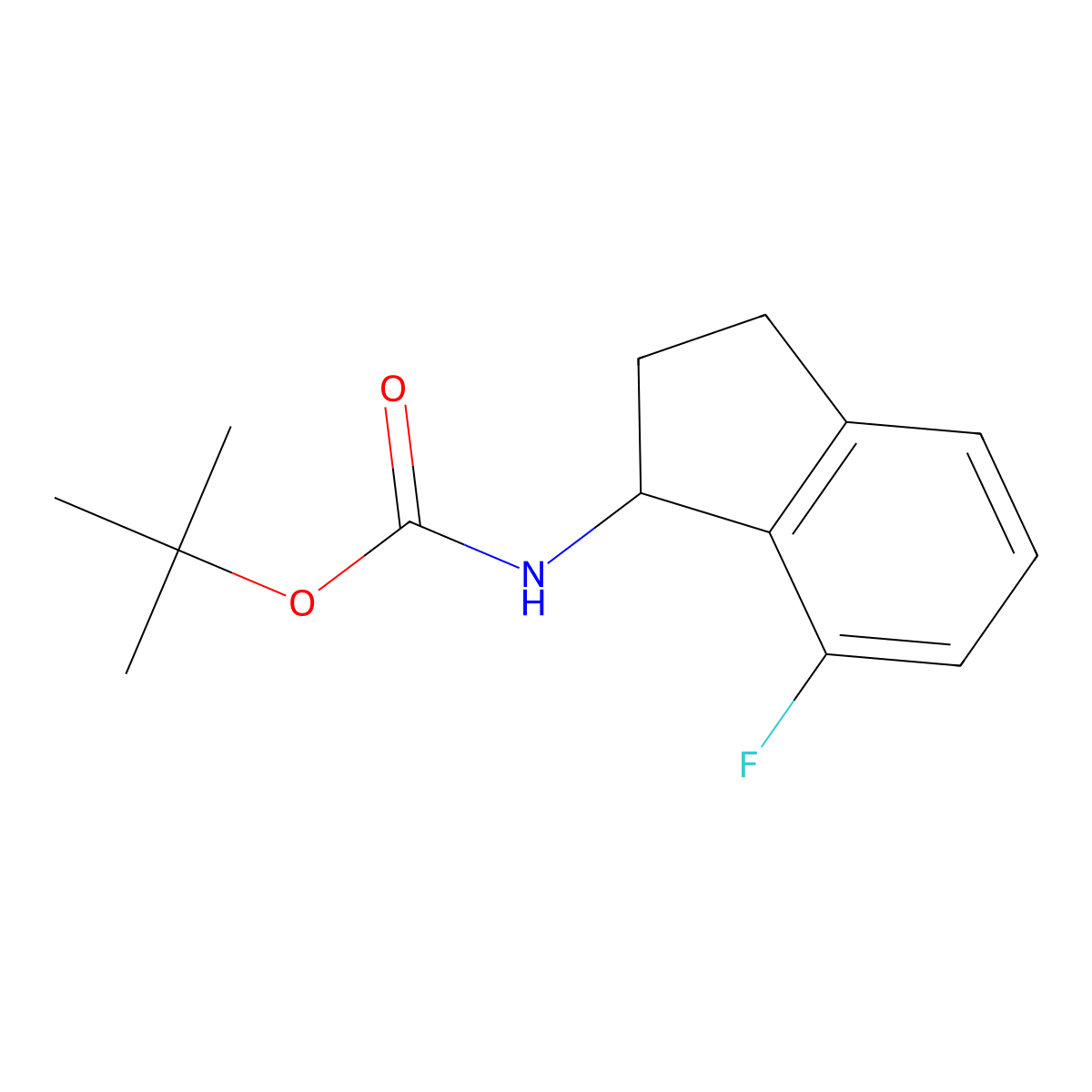 tert-butyl N-(7-fluoro-2,3-dihydro-1H-inden-1-yl)carbamate molecular structure, CAS 2803851-62-7