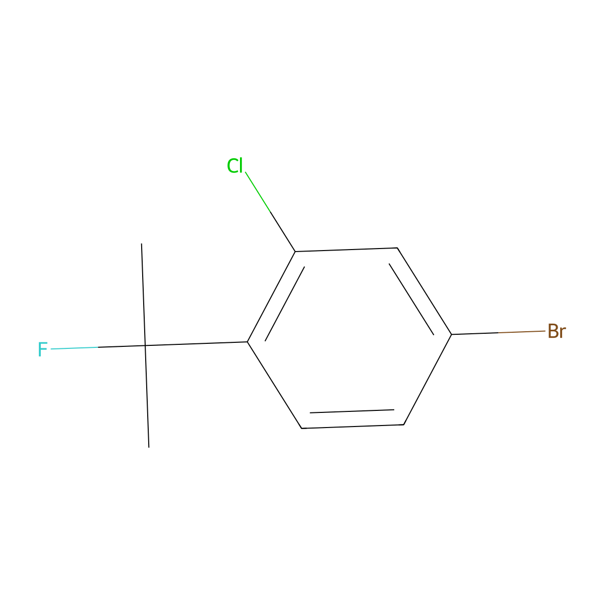 4-Bromo-2-chloro-1-(2-fluoropropan-2-yl)benzene molecular structure, CAS 2803851-64-9