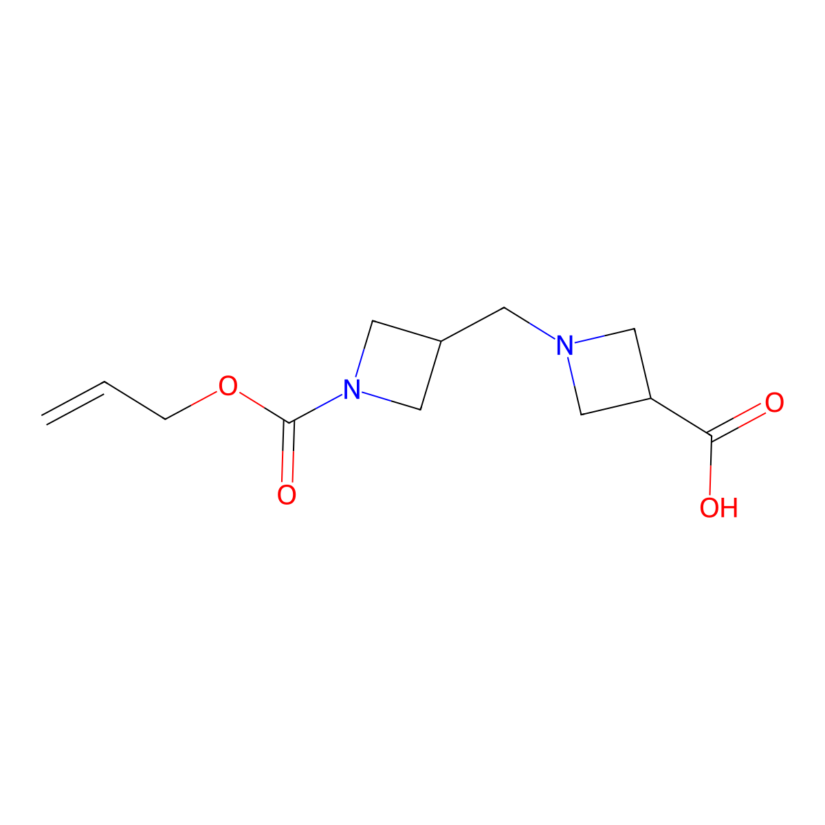 1-({1-[(Prop-2-en-1-yloxy)carbonyl]azetidin-3-yl}methyl)azetidine-3-carboxylic acid molecular structure, CAS 2803851-78-5